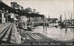 Waterfront Scene, Ketchikan, Alaska Postcard