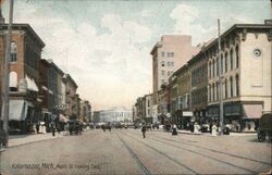 Kalamazoo, Mich., Main St. Looking East Postcard