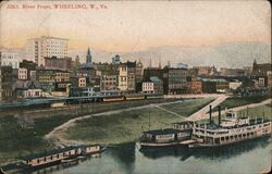 River Front, Wheeling, West Virginia Postcard