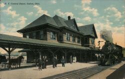 N.Y. Central Depot, Galion, Ohio Postcard