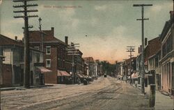 Water Street, Hallowell, Maine Postcard