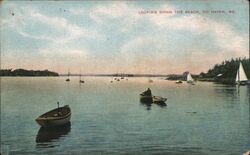 Looking Down the Beach, No. Haven, ME Postcard