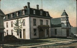 Masonic Hall and Chapel, Deer Isle, Maine Postcard