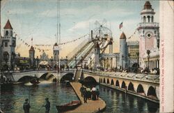 The Chutes, Luna Park, Coney Island, NY Postcard