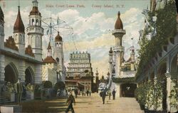 Main Court Luna Park, Coney Island, NY Postcard