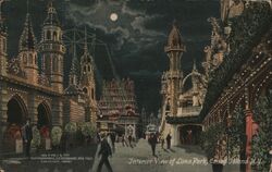 Interior View of Luna Park, Coney Island NY Postcard