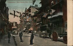 Chinatown, Mott Street, New York, Decorated for a Holiday Postcard Postcard Postcard