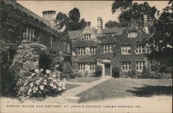 Parish House and Rectory, St. John's Church, Lower Merion, PA Pennsylvania Postcard Postcard Postcard