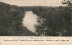 Conestoga River Near Lancaster, PA - Barry & Zecher Co. Postcard