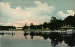 Lake Scene, Edgewood Park, Shamokin, PA Postcard