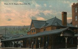 Pennsylvania Railroad Depot, Shamokin, PA Postcard