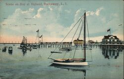 Scene on Bay at Holland, Rockaway, L.I. Postcard