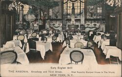 Early English Grill, The Ansonia, NYC Postcard