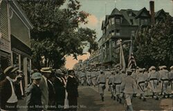 Naval Parade on Main Street, Bar Harbor, Maine Postcard