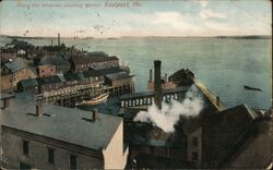 Along the Wharves, Eastport, Maine Postcard