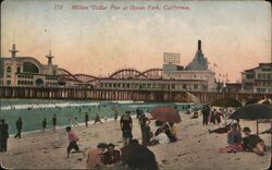 Million Dollar Pier at Ocean Park, California Postcard