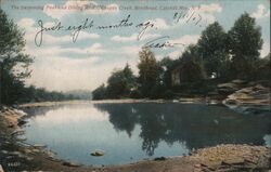 Swimming Pool and Diving Rocks, Esopus Creek, Catskill Mts. Postcard