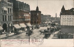 Main Avenue Looking North from Court House, Sioux Falls, South Dakota Postcard