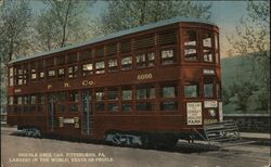 Pittsburgh PA Double Decker Trolley Car 6000 Seats 110 Postcard