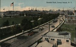 Seaside Park, Coney Island, NY - Street Scene Postcard