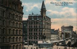 Main Street East, North Side, Rochester, NY Postcard