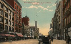 Main Street, East from St. Paul Street, Rochester, NY New York Postcard Postcard Postcard