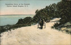 Serpentine Drive at the Summit, Shelter Island Heights, NY Postcard