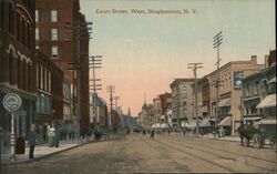 Court Street West, Binghamton, NY Postcard