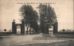 Entrance to State Home for Boys, Jamesburg, NJ Postcard