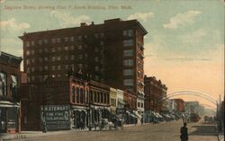 Saginaw Street, Flint P. Smith Building, Flint, MI Postcard