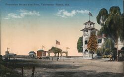 Excursion House and Pier, Tolchester Beach, MD Postcard