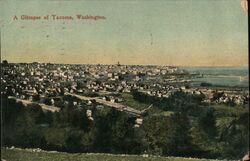 A Glimpse of Tacoma, Washington Postcard