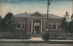 Carnegie Library, Madison, South Dakota Postcard