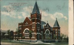 First Baptist Church, Muskogee, Okla. Postcard