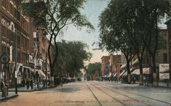 Elm Street Looking South, Manchester, NH Postcard