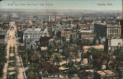 Bird's Eye View East from High School, Omaha, Nebraska Postcard Postcard Postcard