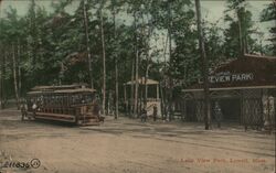 Lake View Park, Lowell, Mass. Trolley Postcard