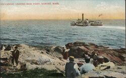 Steamboat Leaving Bass Point, Nahant, MA Postcard