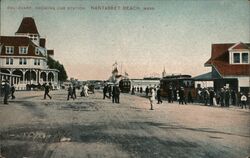 Boulevard Showing Car Station, Nantasket Beach, MA Postcard