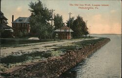 Old Sea Wall, League Island, Philadelphia, PA Postcard