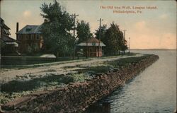 Old Sea Wall, League Island, Philadelphia, PA Pennsylvania Postcard Postcard Postcard