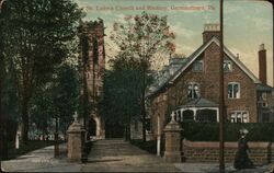 St. Luke's Church and Rectory, Germantown, PA Postcard