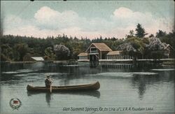 Boating on Fountain Lake, Glen Summit Springs, PA Postcard