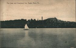 The Lake and Crestmont Inn, Eagles Mere, PA Pennsylvania Postcard Postcard Postcard