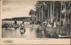 Vespers Service at Lake, Pocono Pines Assembly, Monroe Co. PA Postcard