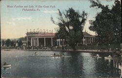 Music Pavilion and Lake, Willow Grove Park, Philadelphia, PA Pennsylvania Postcard Postcard Postcard