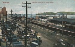 Montreal Harbour Front and St. Helen Island Postcard