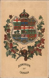 Dominion of Canada Coat of Arms with Beaver Postcard