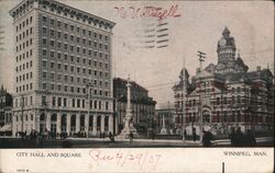 Winnipeg, Manitoba: City Hall and Square Postcard