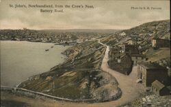 St. John's, Newfoundland from the Crow's Nest, Battery Road Postcard